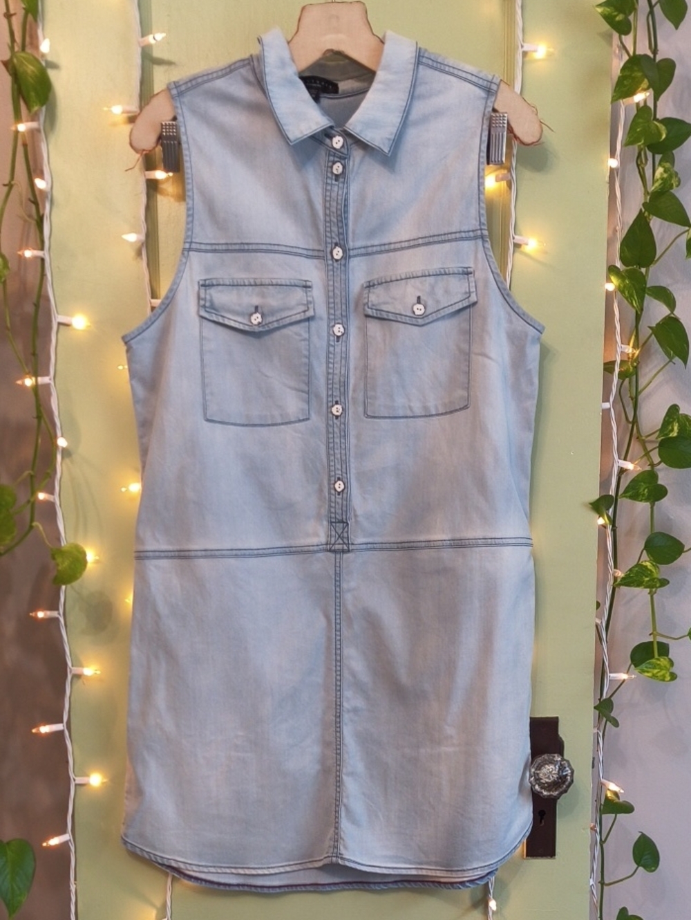 Women's Sanctuary Sleeveless Stretch Denim Dress M